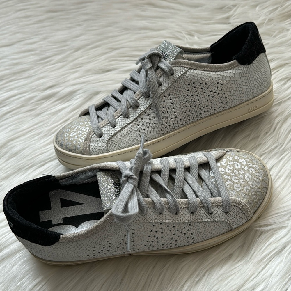 P448 Low Top White Leather Sneakers Size EU35/US5 - Picture 2 of 12